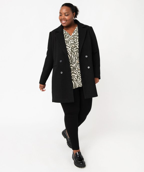 Manteau droit à double boutonnage femme grande taille vue1 - GEMO (G TAILLE) - GEMO