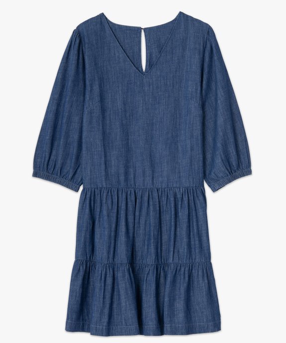 Robe femme en jean à manches longues vue4 - GEMO(FEMME PAP) - GEMO