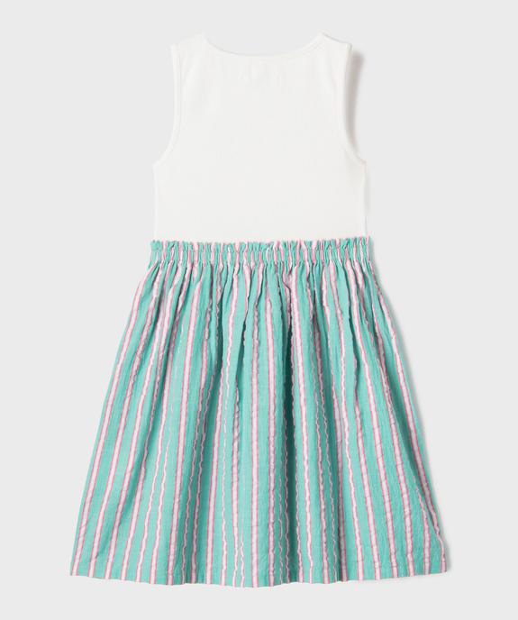 Robe courte sans manches effet 2-en-1 avec bas rayée fille vue3 - GEMO (ENFANT) - GEMO