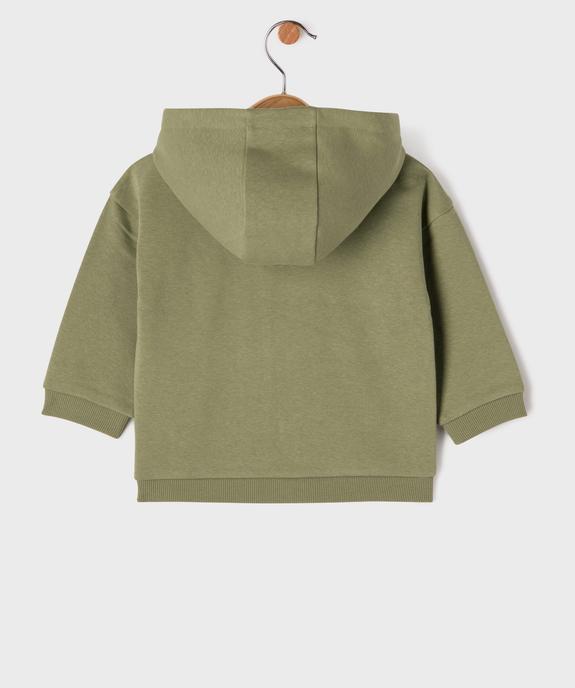 Sweat zippé à capuche à zip magnétique bébé garçon vue4 - GEMO 4G BEBE - GEMO