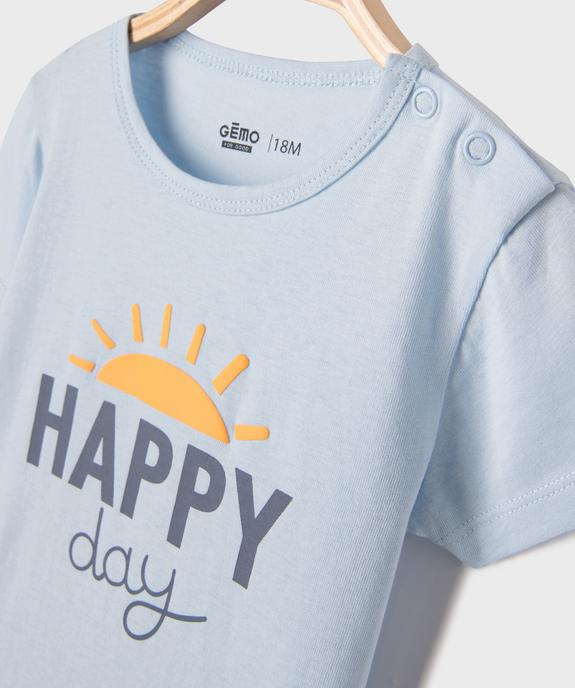 Pyjashort 2 pièces à motif soleil bébé garçon vue5 - GEMO 4G BEBE - GEMO