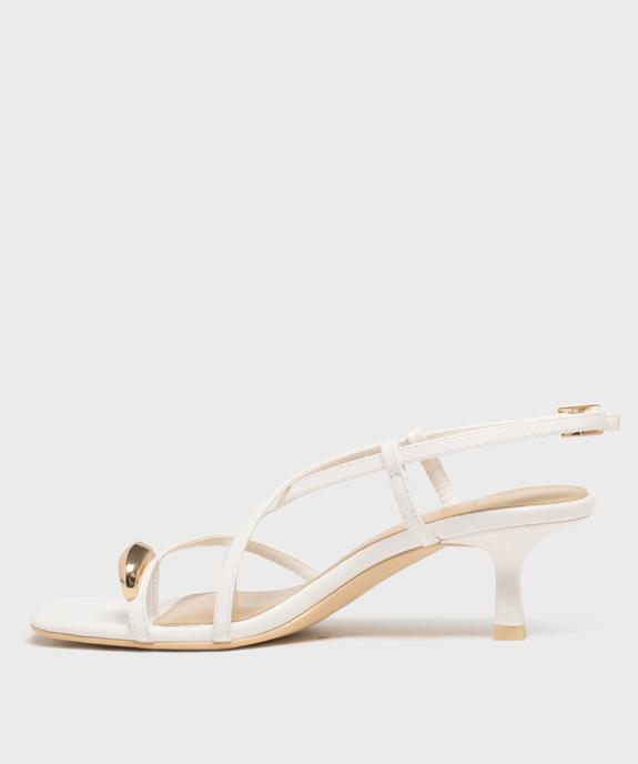 Sandales à talon fin multibrides avec bijou de pied femme vue3 - FOLLOW ME - GEMO