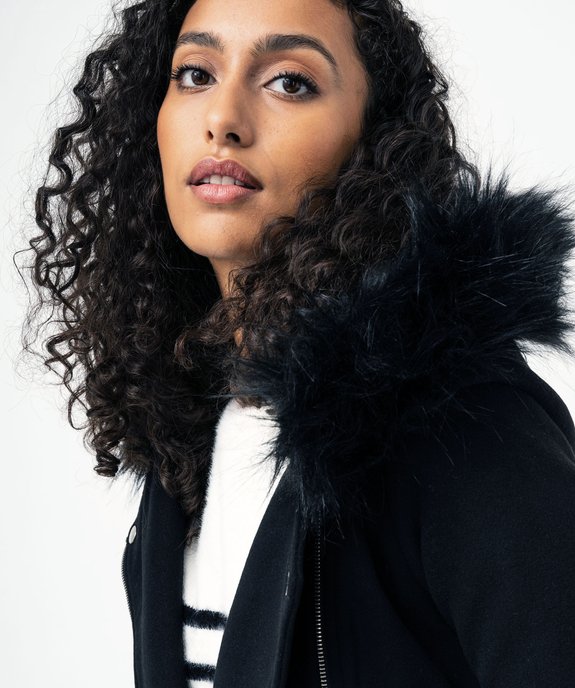 Manteau zippé à capuche en fourrure imitation femme vue2 - GEMO(FEMME PAP) - GEMO