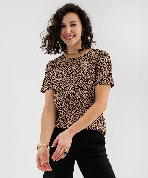 Tee-shirt manches courtes imprimé femme vue1 - GEMO 4G FEMME - GEMO