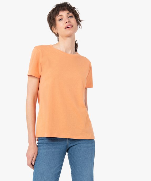Tee-shirt femme à manches courtes avec dos plus long vue2 - GEMO(FEMME PAP) - GEMO
