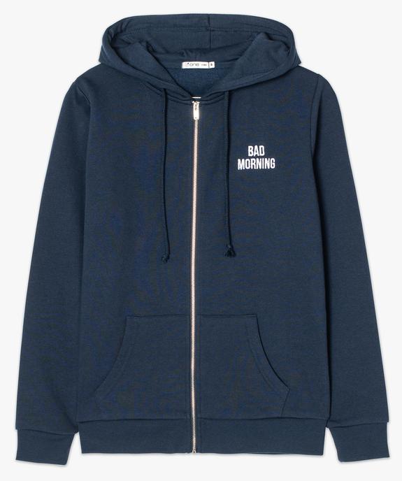 Sweat femme zippé à capuche et motif vue4 - FOLLOW ME - GEMO