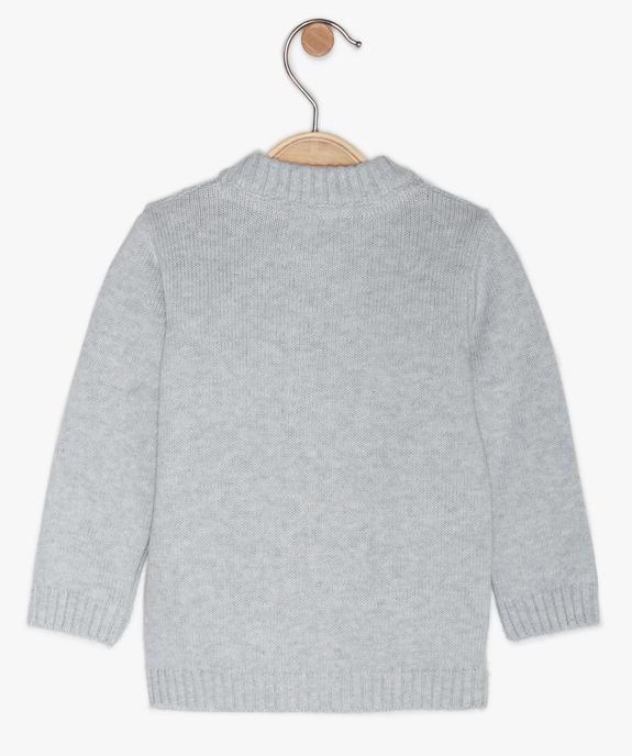 Gilet bébé garçon zippé en maille fantaisie vue2 - GEMO(BEBE DEBT) - GEMO