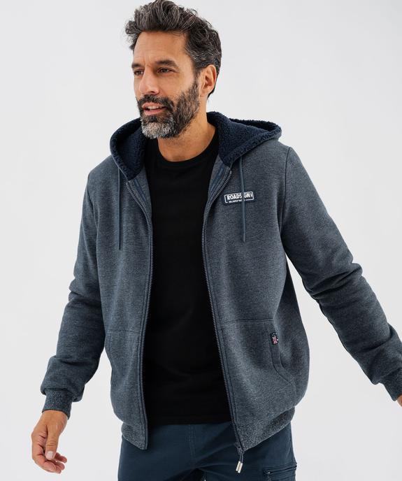 Sweat zippé à capuche avec doublure sherpa homme - Roadsign vue5 - ROADSIGN G4G - GEMO