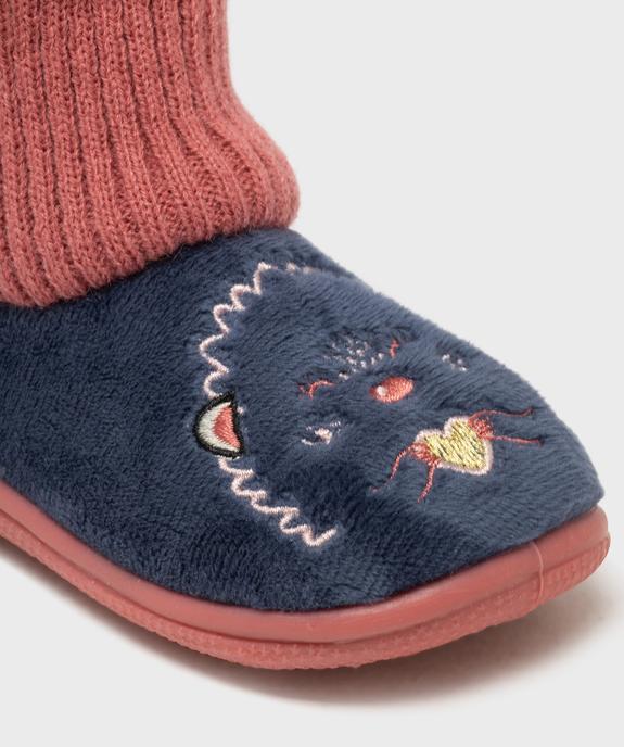 Chaussons en velours à tige montante chaussette fille vue6 - GEMO (ENFANT) - GEMO