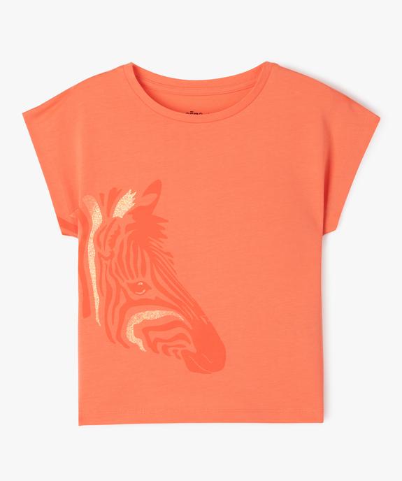 Tee-shirt manches courtes loose à motif fille vue1 - GEMO (ENFANT) - GEMO
