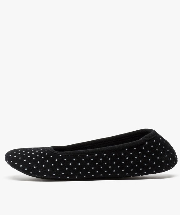 Chaussons femme ballerines souples en velours ras vue3 - GEMO(HOMWR FEM) - GEMO