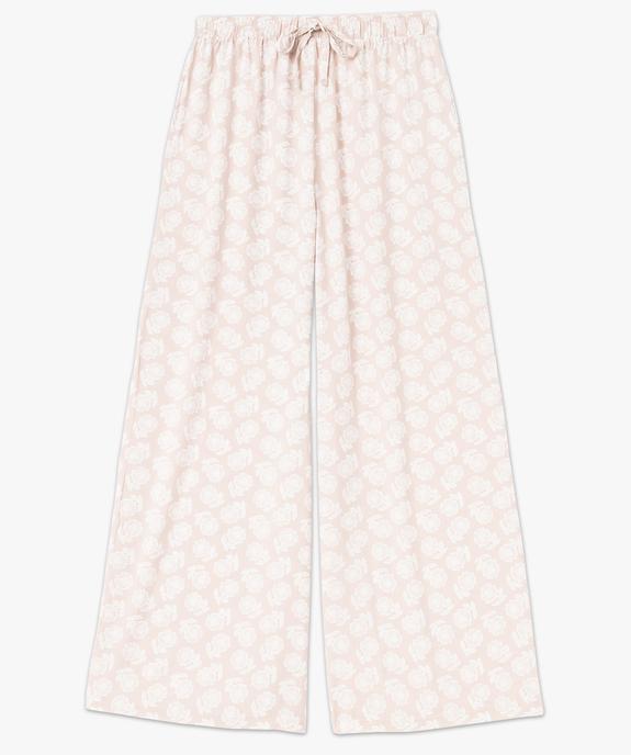 Bas de pyjama large imprimé en viscose femme vue4 - GEMO 4G FEMME - GEMO
