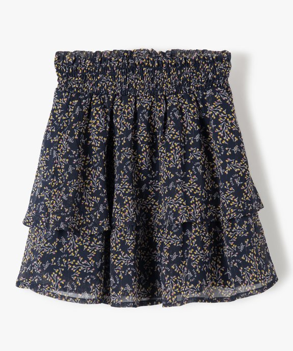 Jupe fille à motifs fleuris avec volants vue1 - GEMO (ENFANT) - GEMO