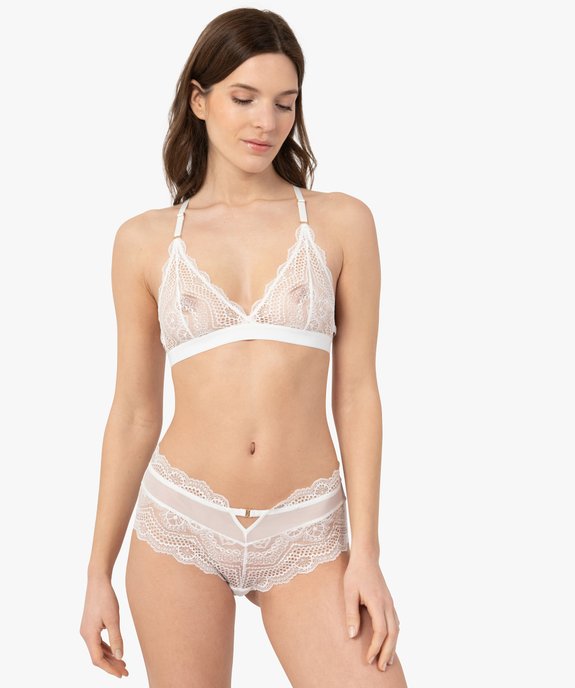 Shorty femme en dentelle et tulle vue3 - GEMO(HOMWR FEM) - GEMO