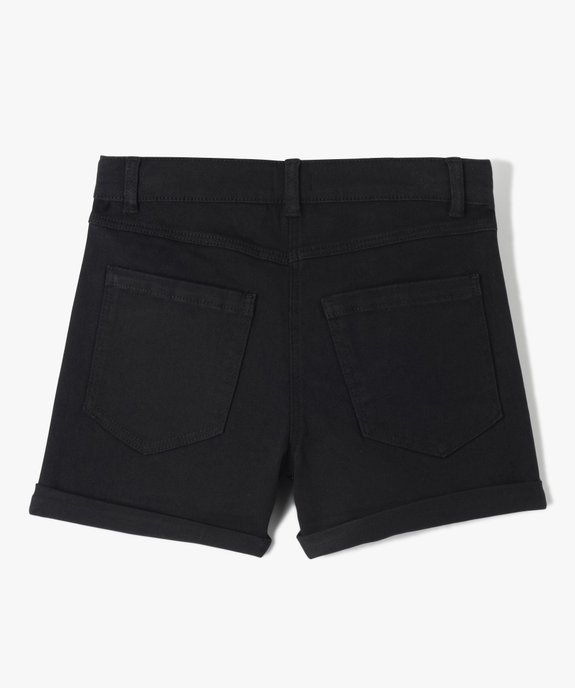 Short en denim avec revers cousus fille vue3 - GEMO (JUNIOR) - GEMO