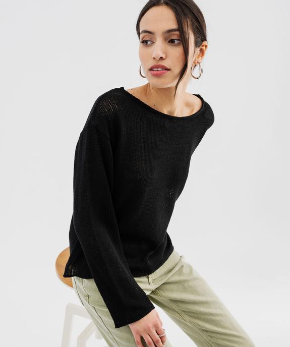 Pull léger en maille ajourée femme vue1 - GEMO(FEMME PAP) - GEMO