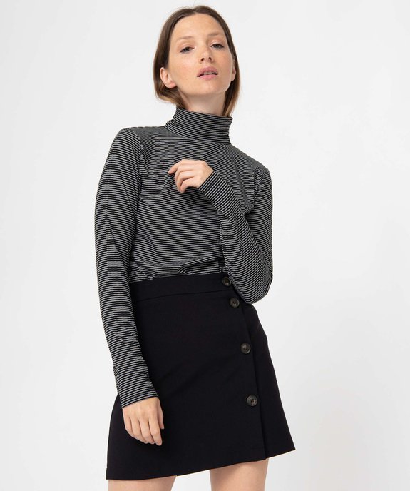 Tee-shirt femme à manches longues et col roulé vue1 - GEMO 4G FEMME - GEMO
