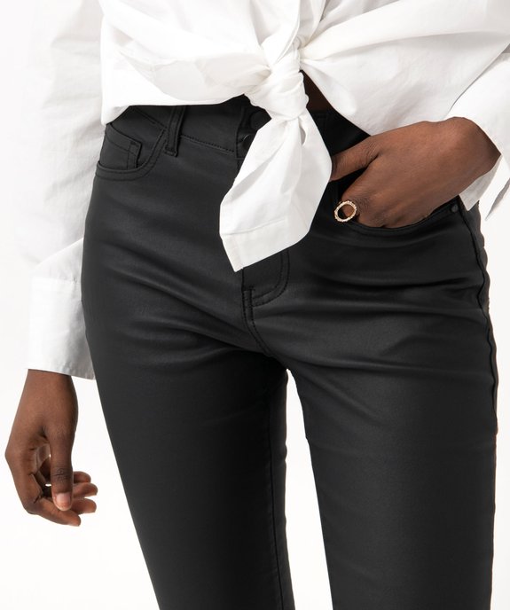 Pantalon enduit taille haute coupe skinny push-up femme vue2 - GEMO 4G FEMME - GEMO