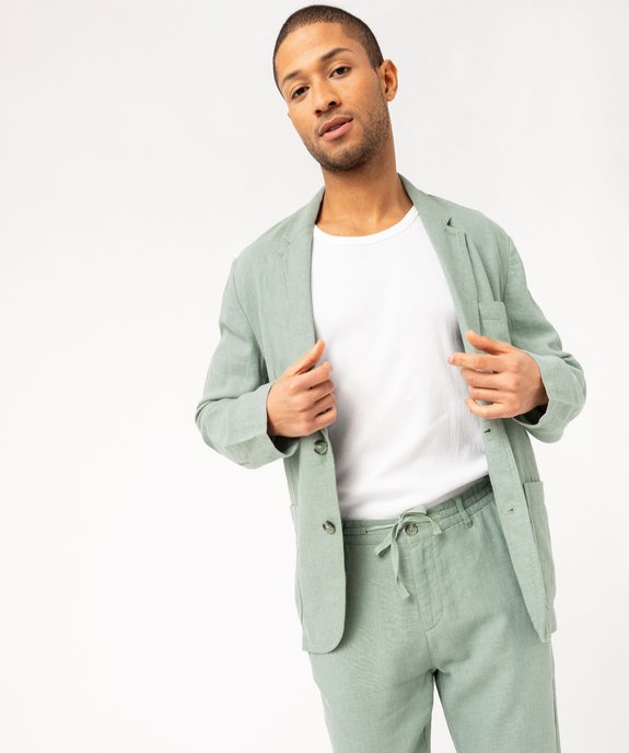 Veste de costume homme en lin mélangé vue1 - GEMO 4G HOMME - GEMO