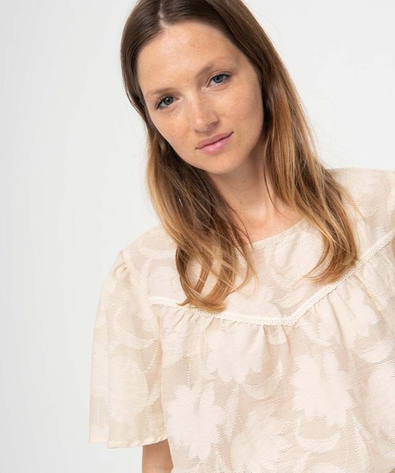 Blouse femme à motifs fleuris avec dentelle vue5 - GEMO(FEMME PAP) - GEMO