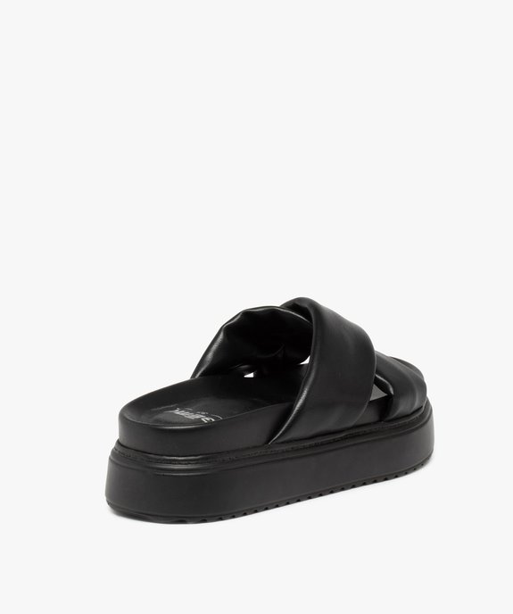 Mules femme plateforme à larges brides rembourrées vue4 - GEMO (CASUAL) - GEMO