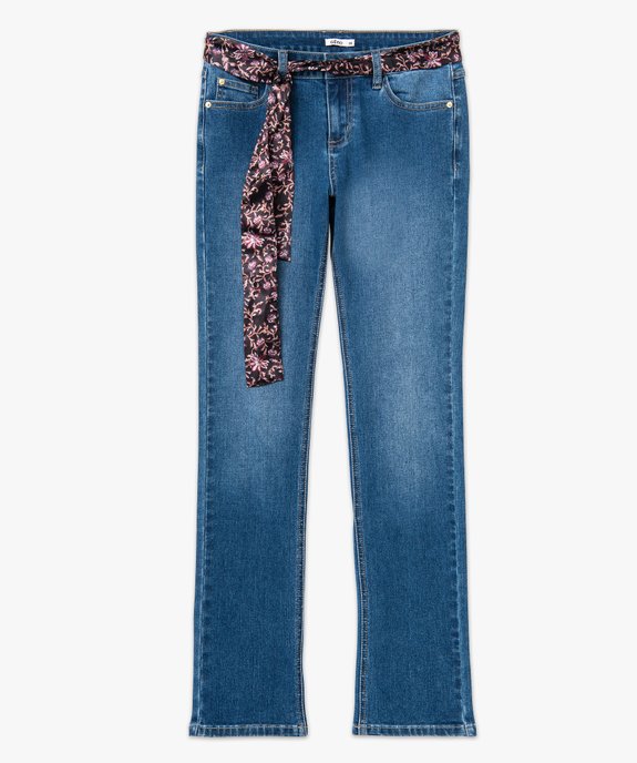 Jean Regular stretch avec ceinture foulard femme vue4 - GEMO 4G FEMME - GEMO