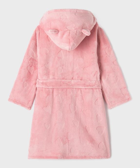 Robe de chambre à capuche en maille douillette fille vue4 - GEMO (ENFANT) - GEMO