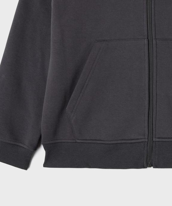 Sweat zippé à capuche avec intérieur chaud garçon vue4 - GEMO (JUNIOR) - GEMO