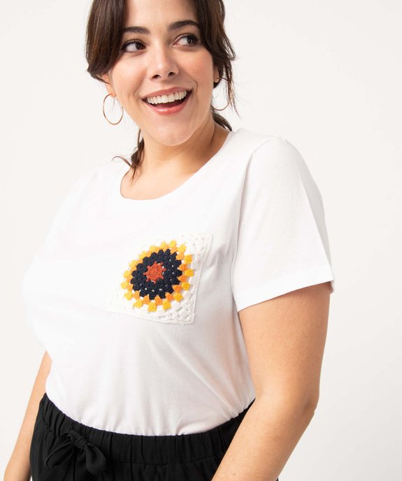 Tee-shirt femme grande taille à manches courtes et poche fantaisie vue2 - GEMO (G TAILLE) - GEMO