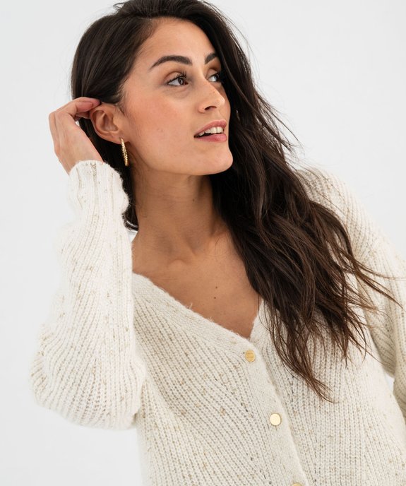 Gilet col V avec détails scintillants femme vue2 - GEMO(FEMME PAP) - GEMO