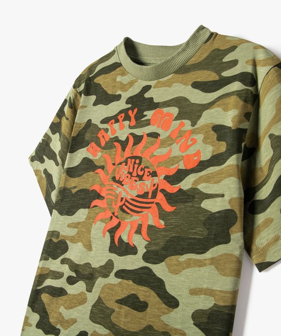 Tee-shirt garçon à manches courtes à motif camouflage vue3 - GEMO (ENFANT) - GEMO