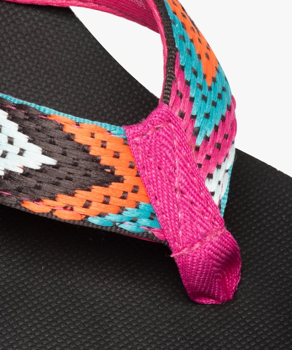 Tongs femme compensées à brides multicolores vue6 - GEMO (PLAGE) - GEMO
