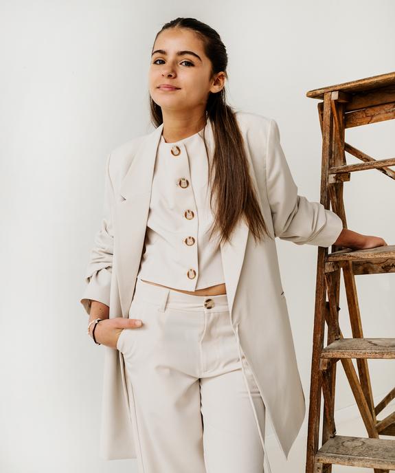 Veste blazer avec fermeture liens à nouer fille vue5 - GEMO (JUNIOR) - GEMO