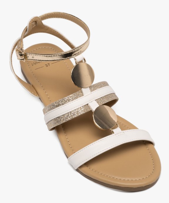 Sandales femme casual à brides fantaisie et ronds métallisés vue5 - VALENTINA BALDA - GEMO