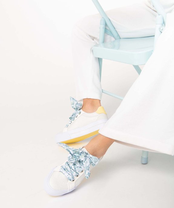 Baskets femme en toile métallisée et lacets foulard vue1 - GEMO (SPORTSWR) - GEMO