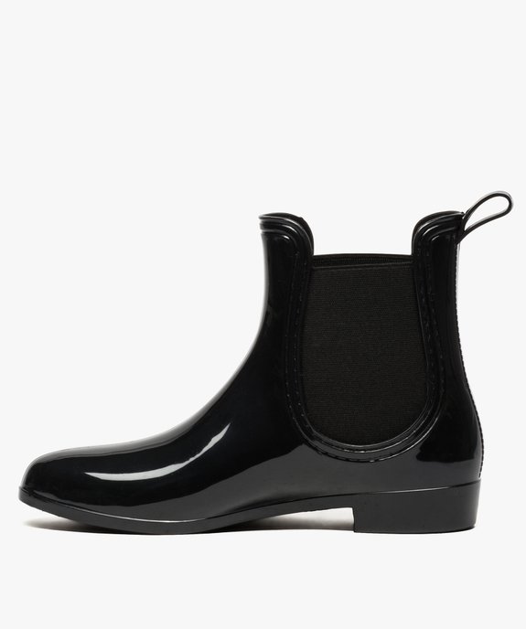 Bottes de pluie unies noires style chelsea boots vue3 - GEMO (EQUIPT) - GEMO