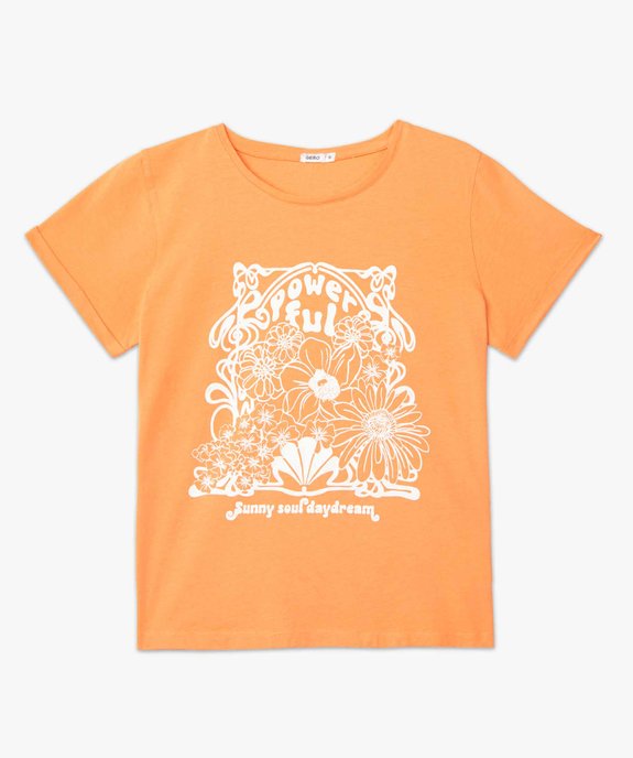 Tee-shirt femme à manches courtes avec motif hippie vue4 - GEMO(FEMME PAP) - GEMO