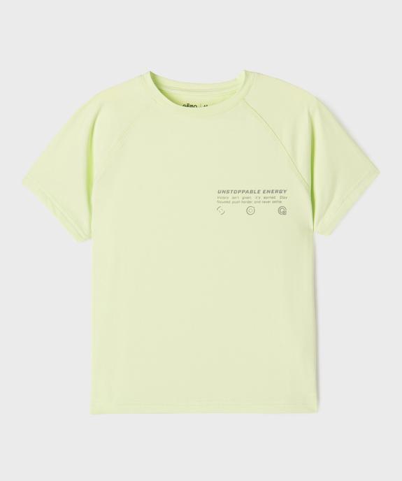 Tee-shirt manches courtes spécial sport avec inscription poitrine garçon vue1 - GEMO 4G GARCON - GEMO