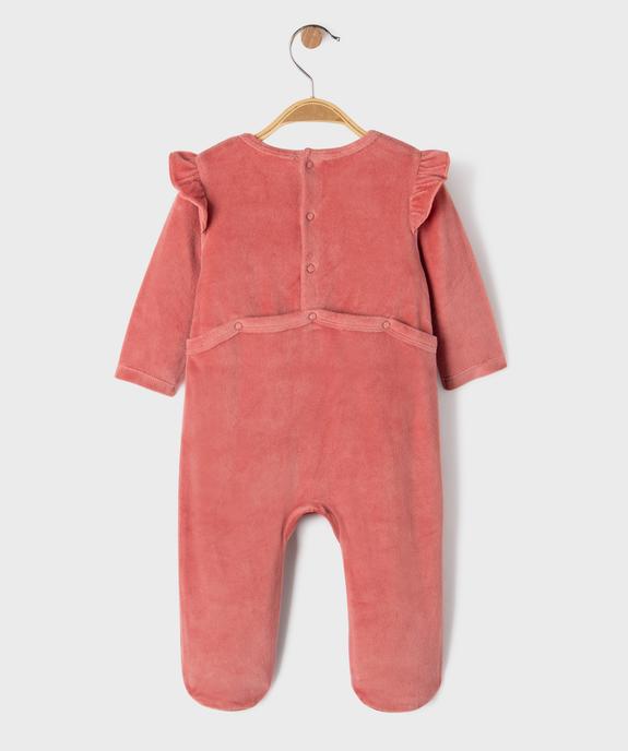 Pyjama en velours à épaules volantées et pont-dos pressionné bébé vue3 - GEMO 4G BEBE - GEMO