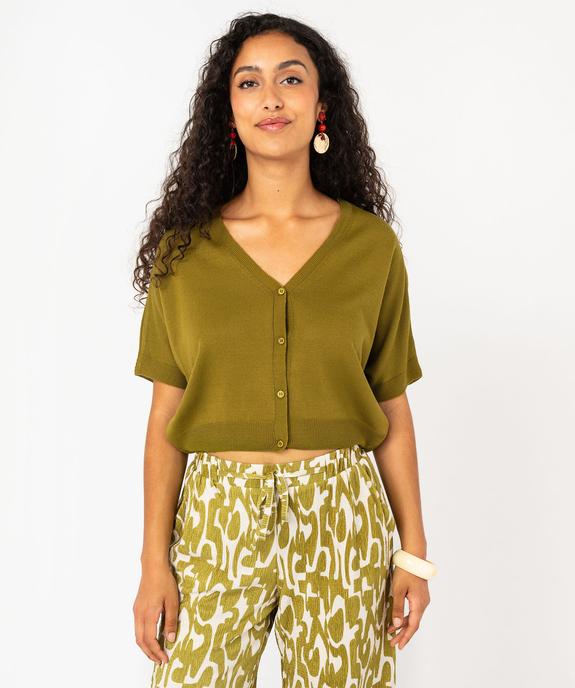 Gilet à manches courtes coupe large femme vue2 - GEMO(FEMME PAP) - GEMO