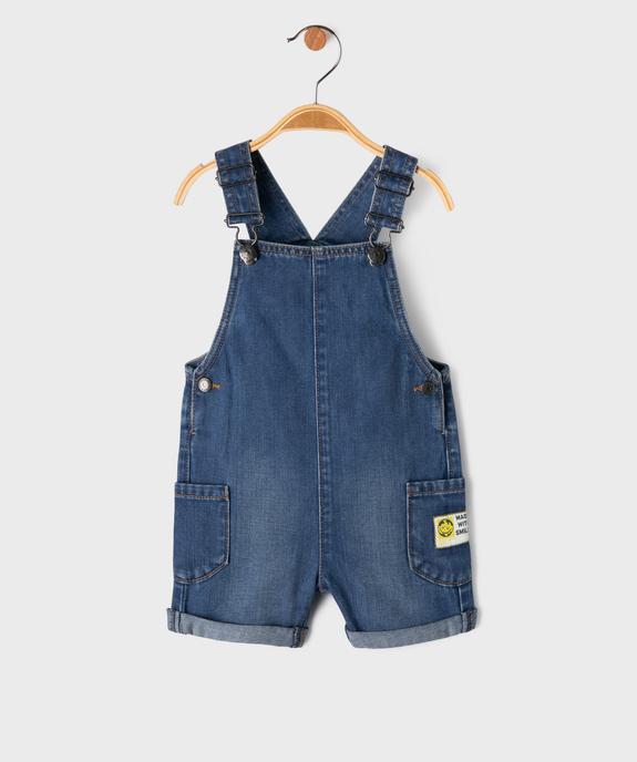 Salopette courte en jean bébé garçon vue1 - GEMO(BEBE DEBT) - GEMO