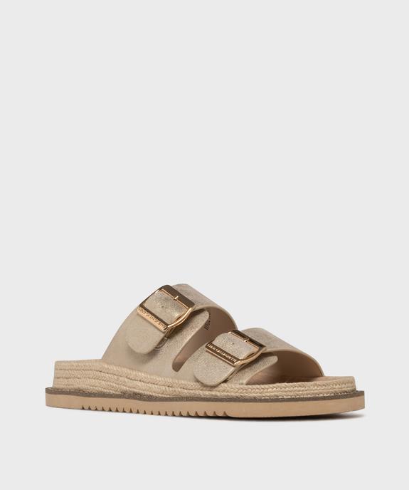 Mules à petit talon compensé et larges brides brillantes femme - LuluCastagnette vue2 - LULUCASTAGNETTE - GEMO