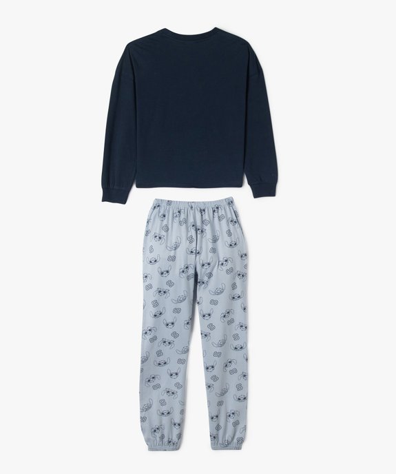 Pyjama 2 pièces en jersey de coton avec motif Stitch fille - Disney vue3 - LILO & STITCH - GEMO