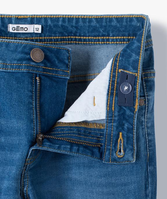 Jean garçon coupe slim avec plis sur les hanches vue2 - GEMO 4G GARCON - GEMO