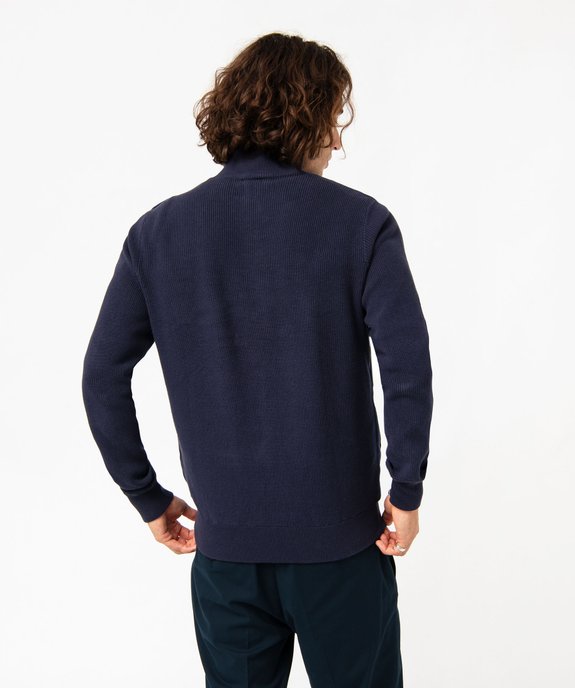 Gilet zippé en maille et suédine homme vue3 - GEMO (HOMME) - GEMO