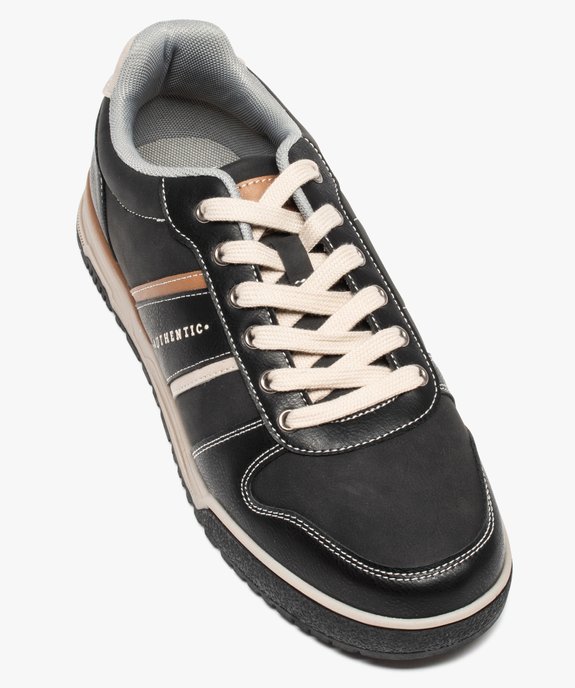 Baskets homme à surpiqûres contrastées fermeture lacets vue6 - GEMO (CASUAL) - GEMO