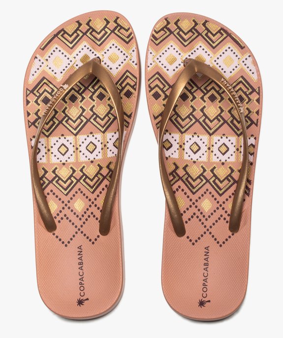 Tongs femme imprimées à fines brides - Copacabana vue1 - COPACABANA - GEMO