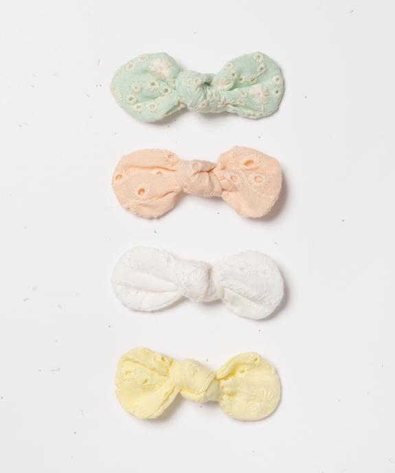 Pinces à cheveux crocodile avec nœud en broderie (lot de 4) vue1 - GEMO (ACCESS) - GEMO