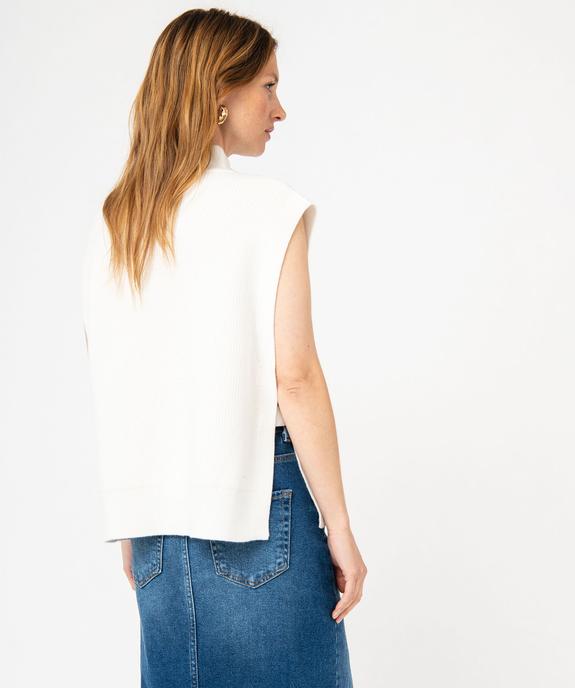 Pull sans manches avec col zippé femme vue3 - GEMO 4G FEMME - GEMO