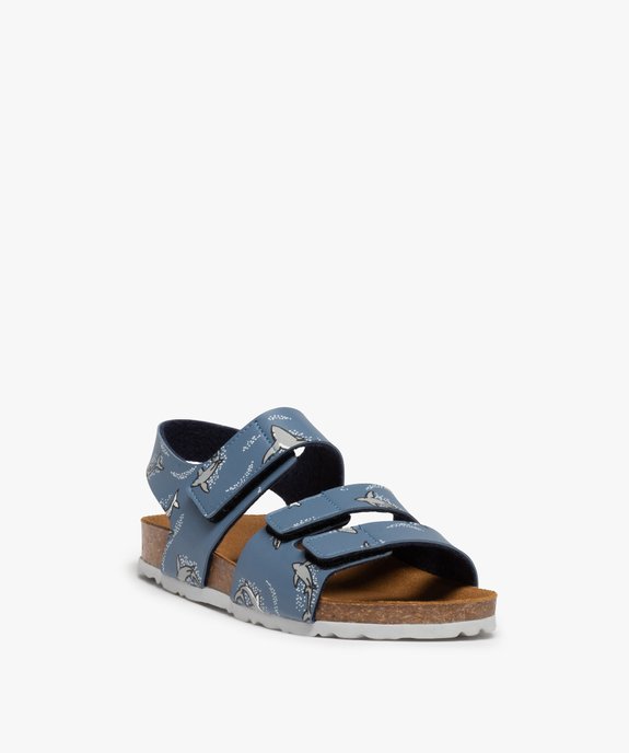 Sandales garçon à brides scratch imprimées vue2 - GEMO (ENFANT) - GEMO